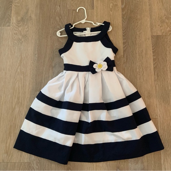 Bonnie Jean Other - Bonnie Jean GirlSize 8 Navy  & White Pleated Sleeveless Special Occasion Dress